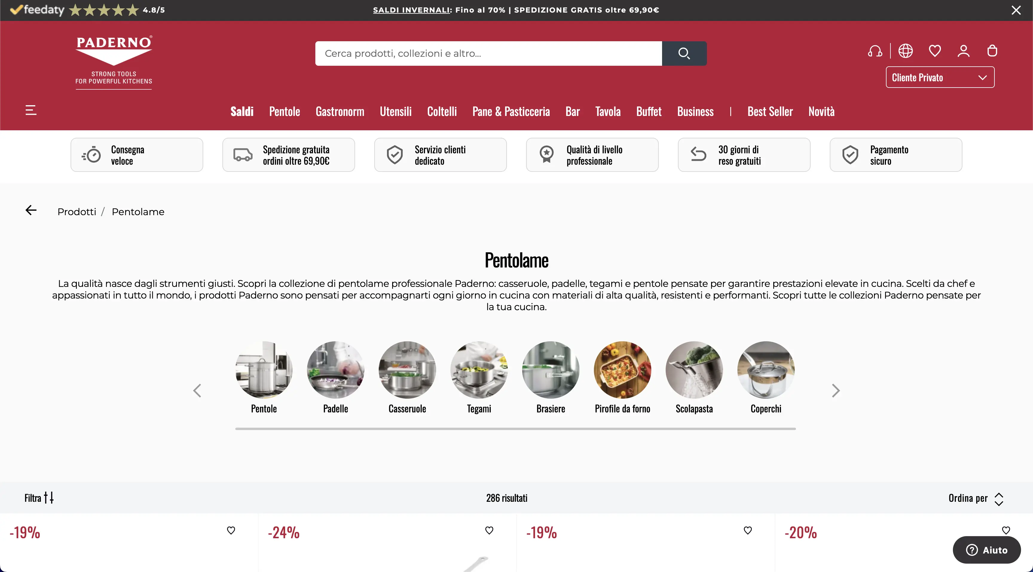 E-commerce Internazionale Multi-Brand su Salesforce Commerce Cloud di Paderno